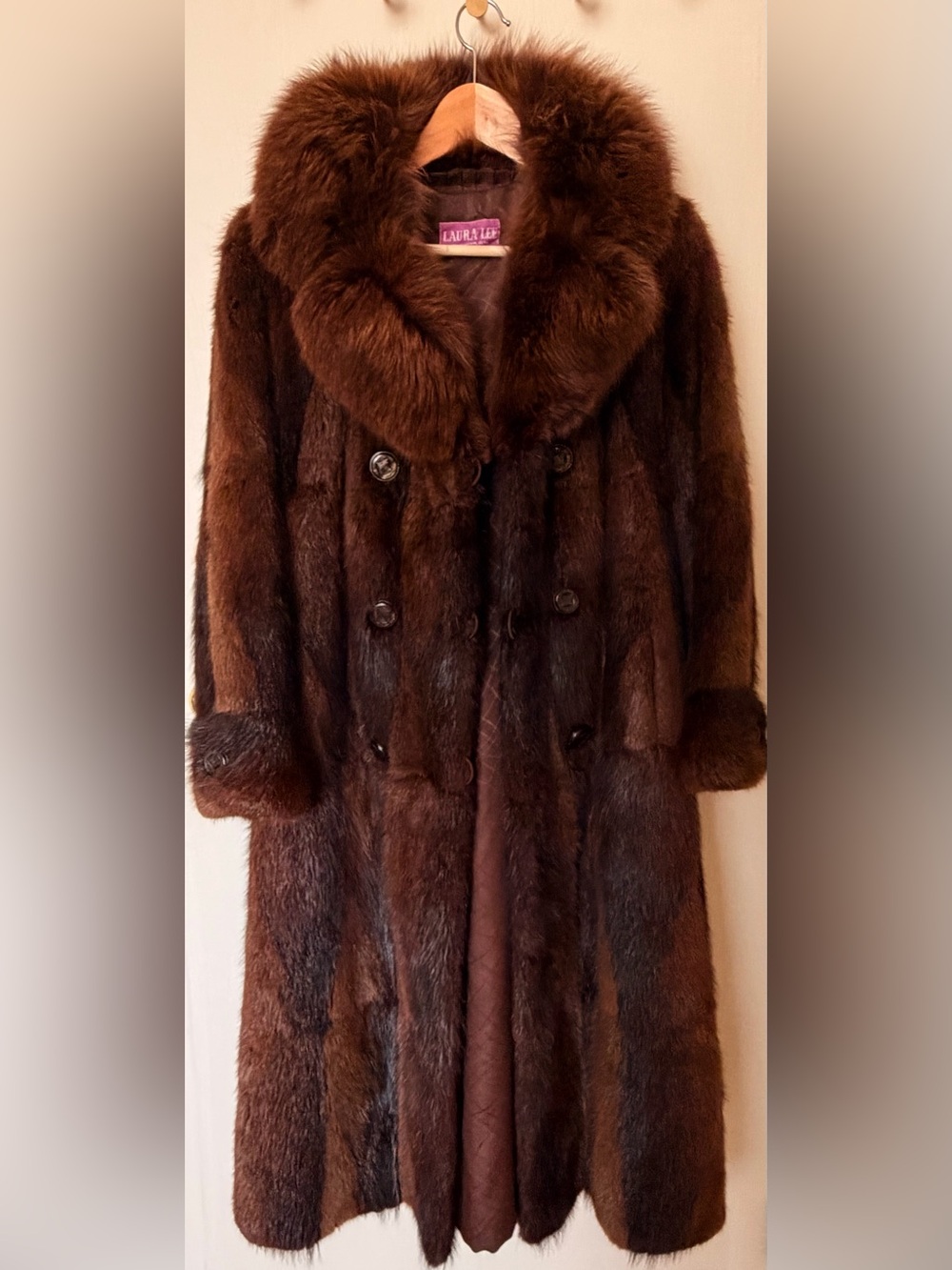 Vintage Mahogany Mink Fur Coat | Belted | Shawl Collar | Made in Edmonton Canada
